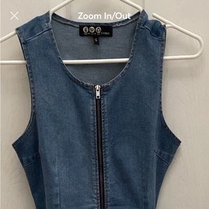 Peace-love-eco-refresh denim dress